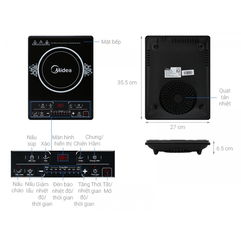 BẾP ĐIỆN TỪ MIDEA MI-B1920DG